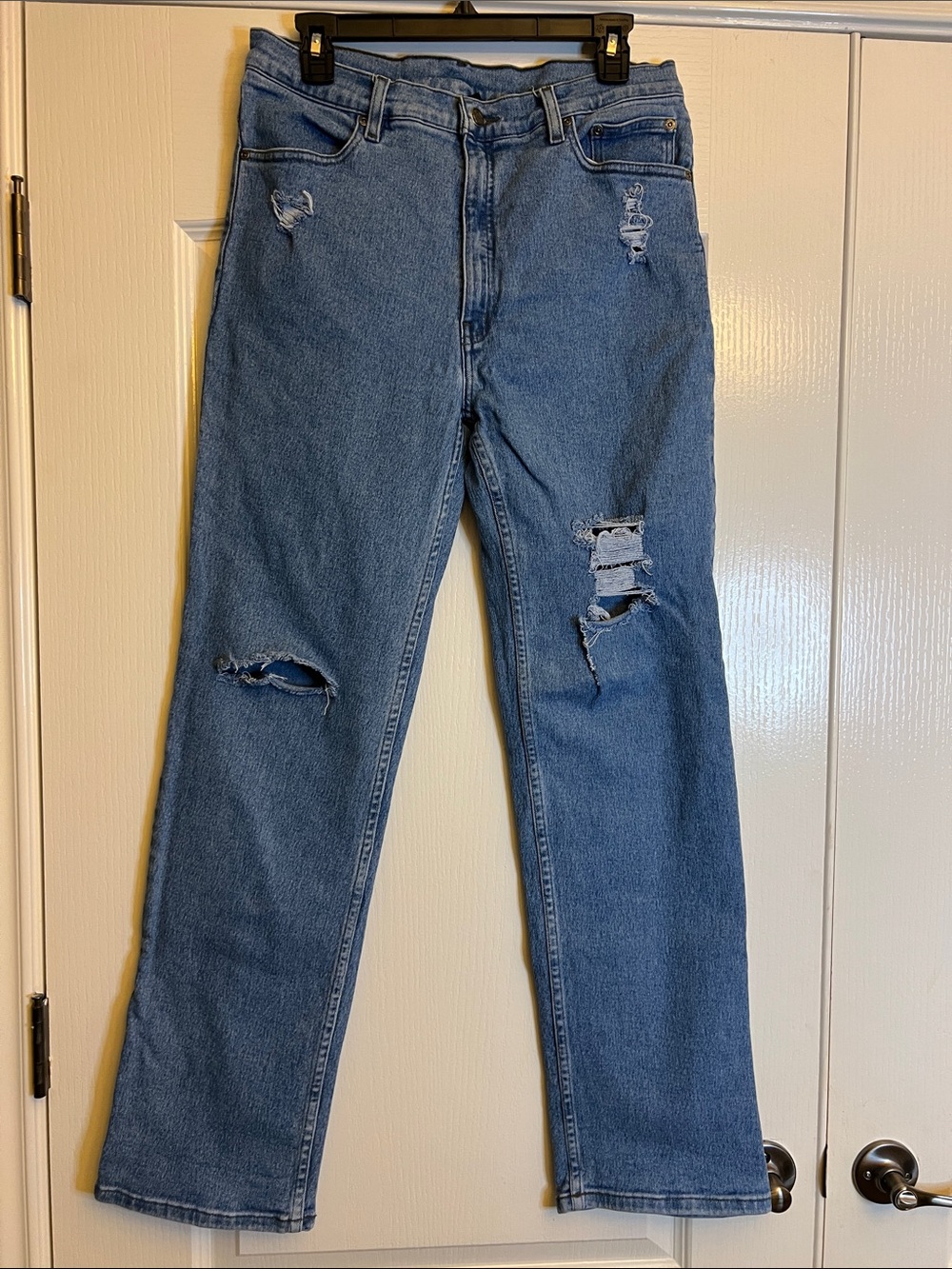 Harley-Davidson Light Blue Distressed Women's Straight Leg Jeans